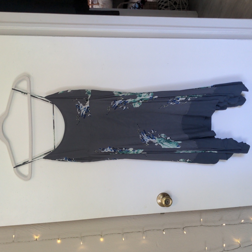 Free People handkerchief faded bloom floral strappy swing dress